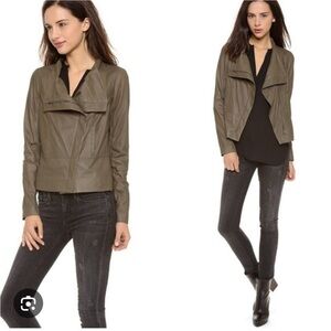 Vince Olive Women's Leather Jacket